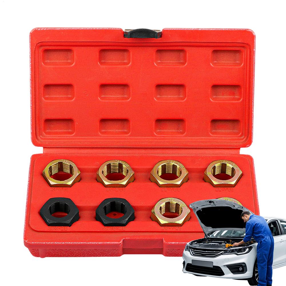Thread Repair Kit Thread Restorer Kit 8 Pieces Metric Chaser Set Rethreading Portable Repair Tool Hex Tap Die Tapping
