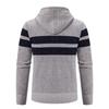 Men's Fall Winter New Fleece Lined Thick Hooded Knit Cardigan, Casual Sweater Outerwear