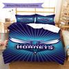 Charlotte Hornets Muster Bettwäsche Set Bettbezug Kissenbezug Heimdeko Geschenk (1 Bettbezug + 2 Kissenbezüge, ohne Füllung)