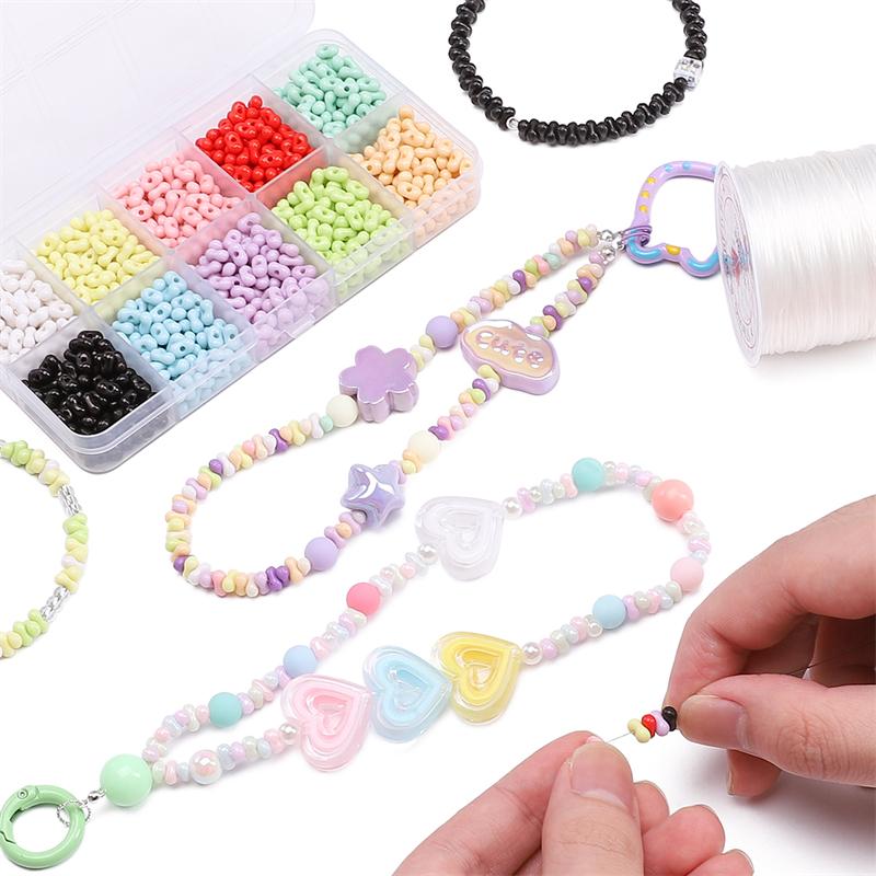 1050 Stück/Box Acrylperlen Erdnuss Zubehörset für DIY Halskette Armband Schmuckherstellung