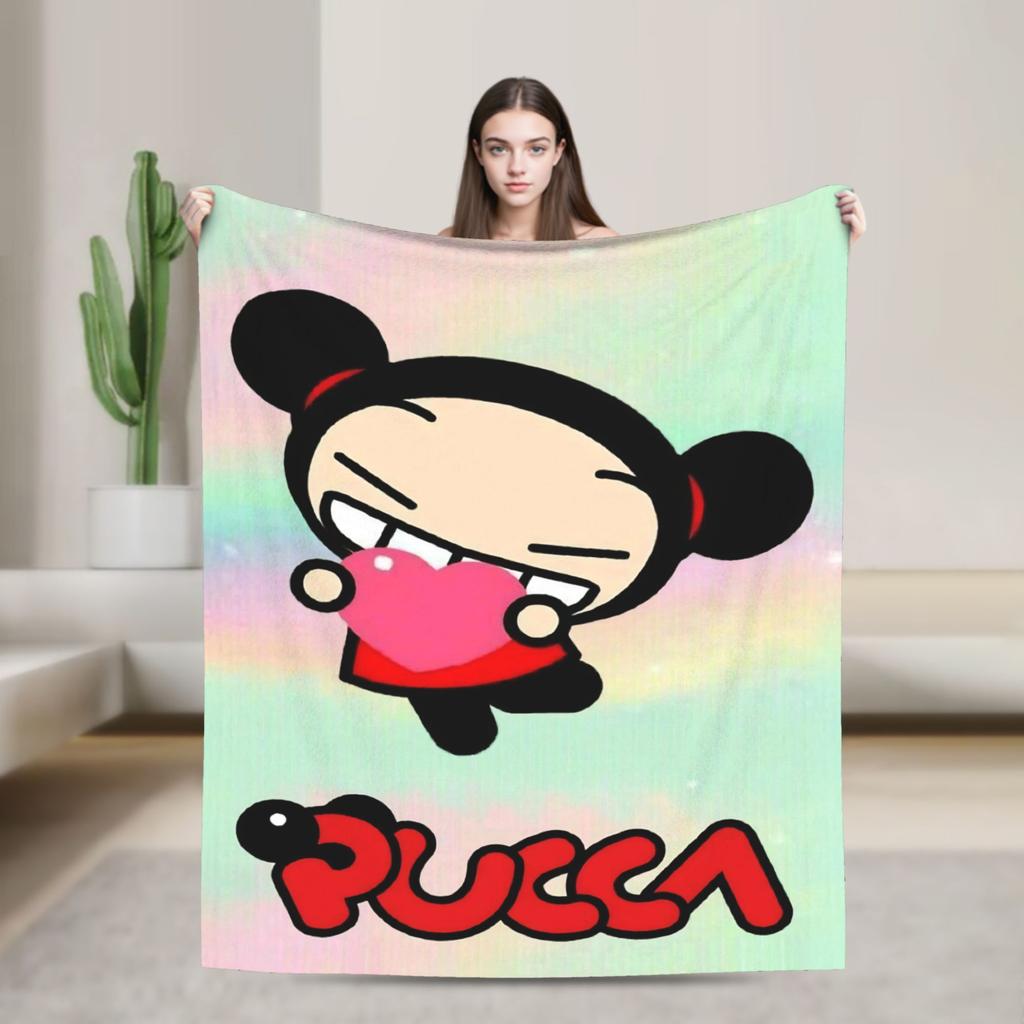 Kawaii P-Pucca Blanket Fleece Autumn/Winter  Breathable Warm Throw Blanket for Bed Bedroom Bedspreads
