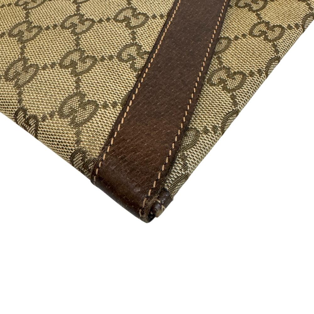 GUCCI Vintage Old Gucci Letter Pouch Business Bag GG pattern canvas Clutch bag beige canvas Used