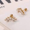 Hot-selling Niche Inlaid Crystal Earrings Earrings Versatile Niche Stainless Steel Gold-plated Earrings Earrings Women