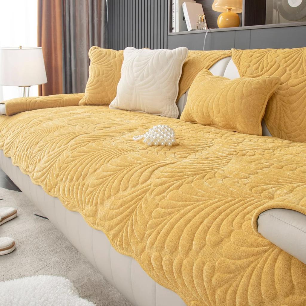 Подушка для дивана из синели, универсальная простая современная нескользящая подушка на четыре сезона, новая ткань для дивана с банановым листом, полотенце