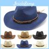 Western Cowboy Straw Hat Sun Protection Wide Brim Gift For Men And Women
