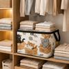 Non-woven Fabric Foldable Clothes Organizer Cat Pattern Wardrobe Basket  Home Storage