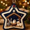 Unique Star Shape Nativity Scene Felt Pendant Home Decor Cartoon Jesus Hanging Ornament Xmas Tree Christmas Tree Ornament Home