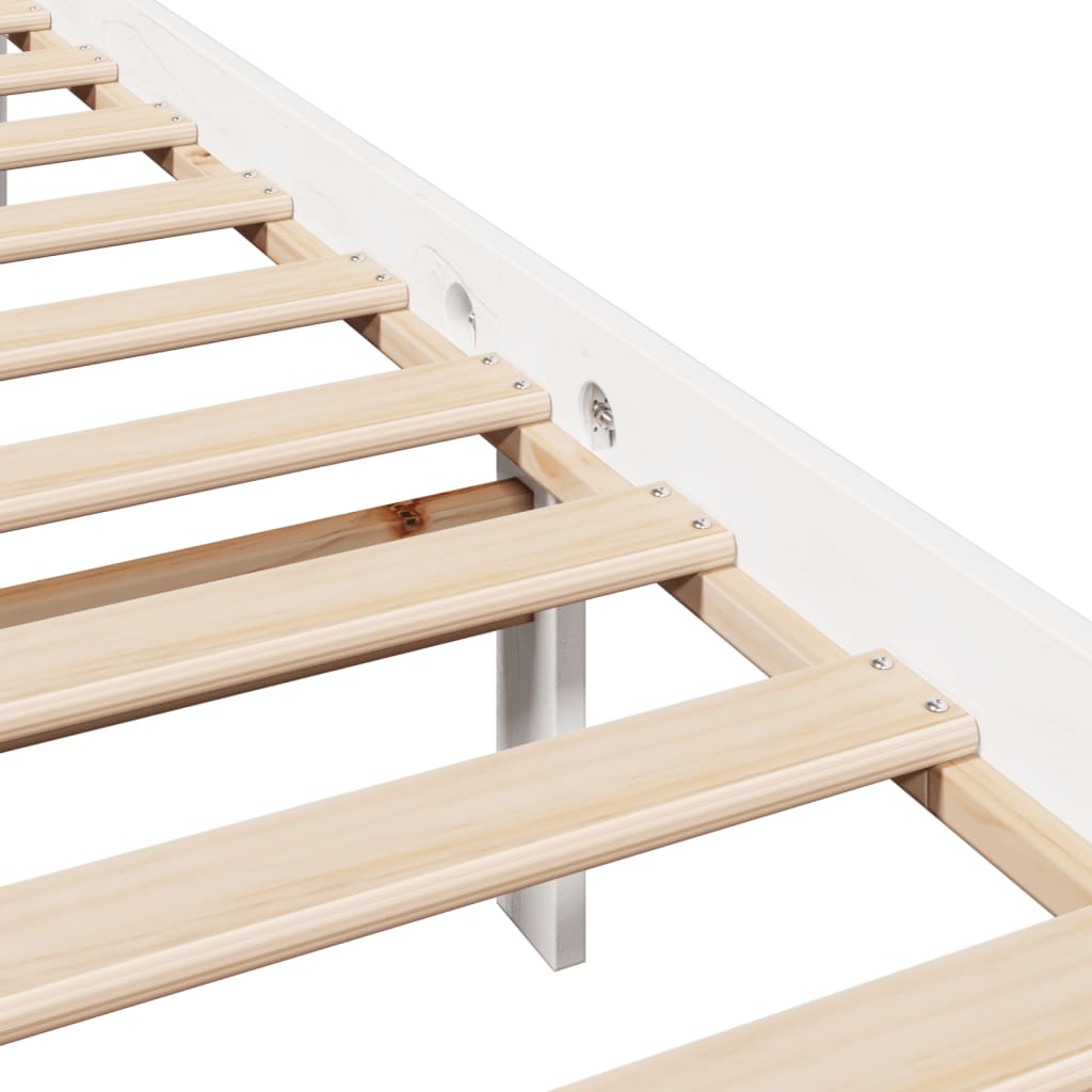 Solid Wood Bed Without Mattress White 160 X 200 Cm Pine Wood