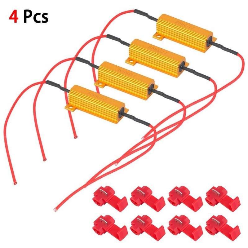 

4 шт., 50 Вт, 6 Ом, автомобильный светодиодный DRL, противотуманный резистор, одиночный нагрузочный резистор для светодиодной лампы заднего хода, указатель поворота, противотуманная фара, дневные ходовые огни 4pcs