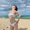 New high-end babes tube top bikini small breasts sexy straps backless vacation swimsuit women