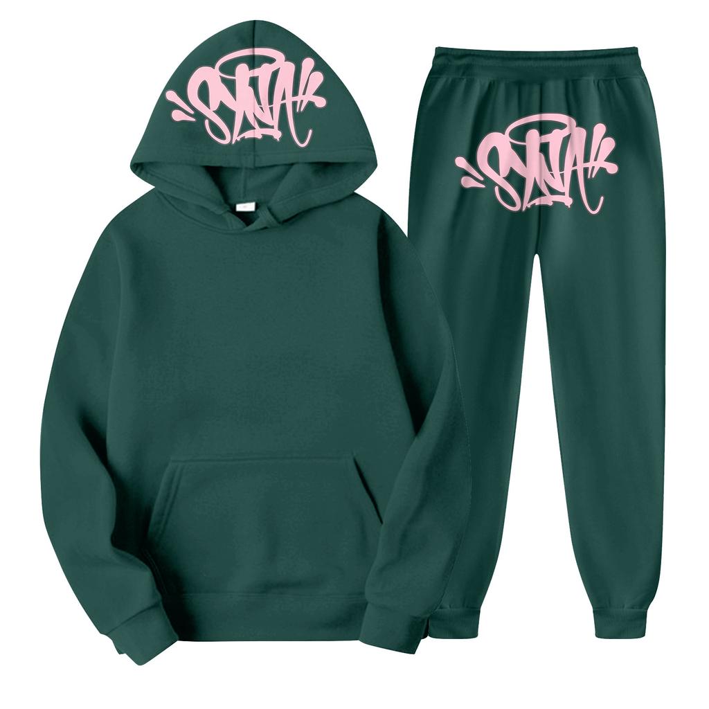 Women's Hooded Long Sleeve Long Pants Letter Printed Sports Sweatshirt Set