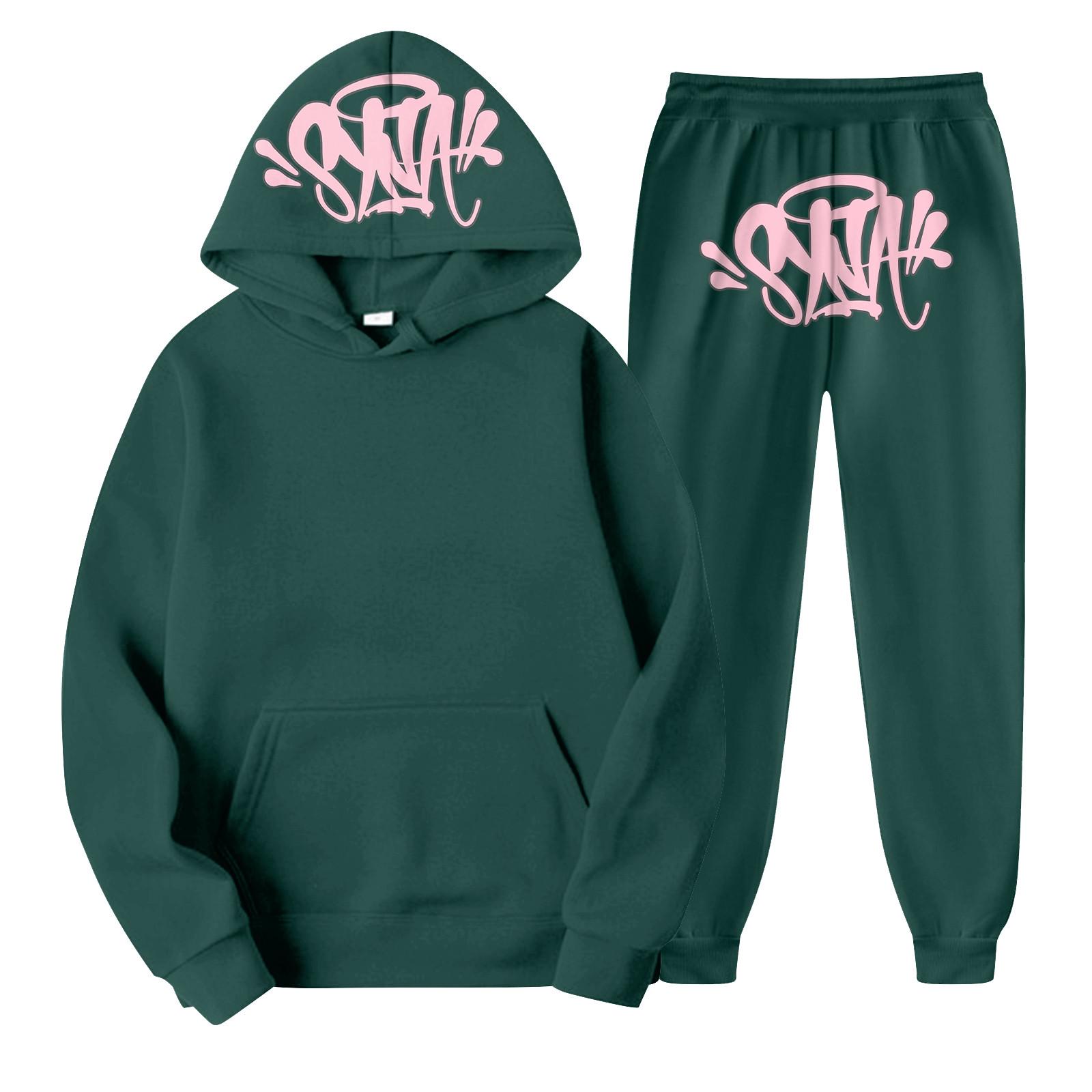 Women s Hooded Long Sleeve Long Pants Letter Printed Sports Sweatshirt Set S