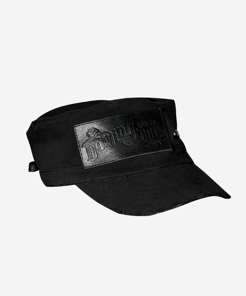 DARLING, YOU'RE BAD Label Stud Military Cap #Black