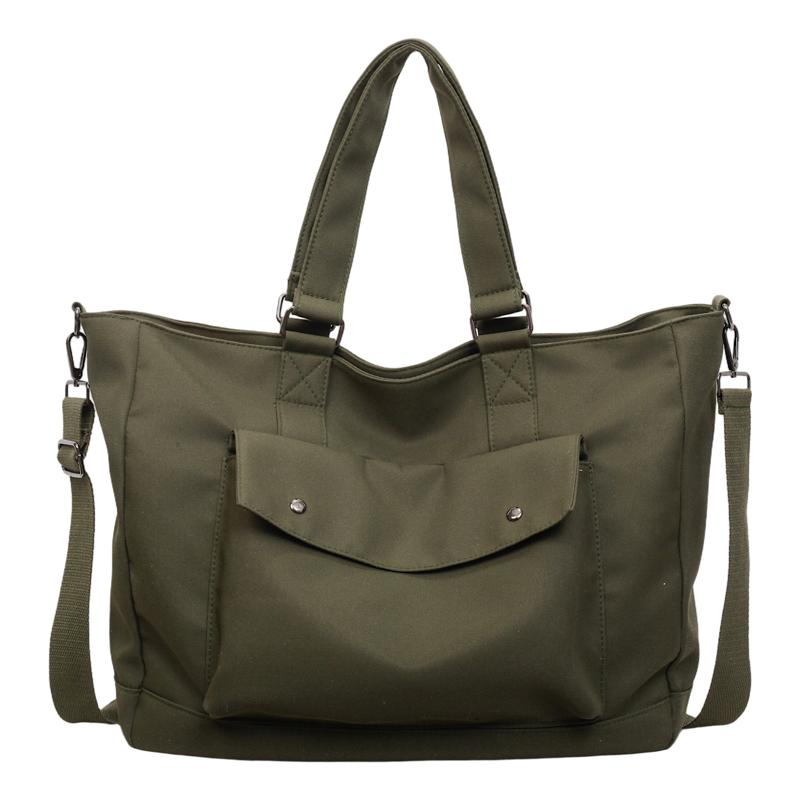 

Large Capacity Solid Color Travel Bag Women s Commuter Tote Bag зелений