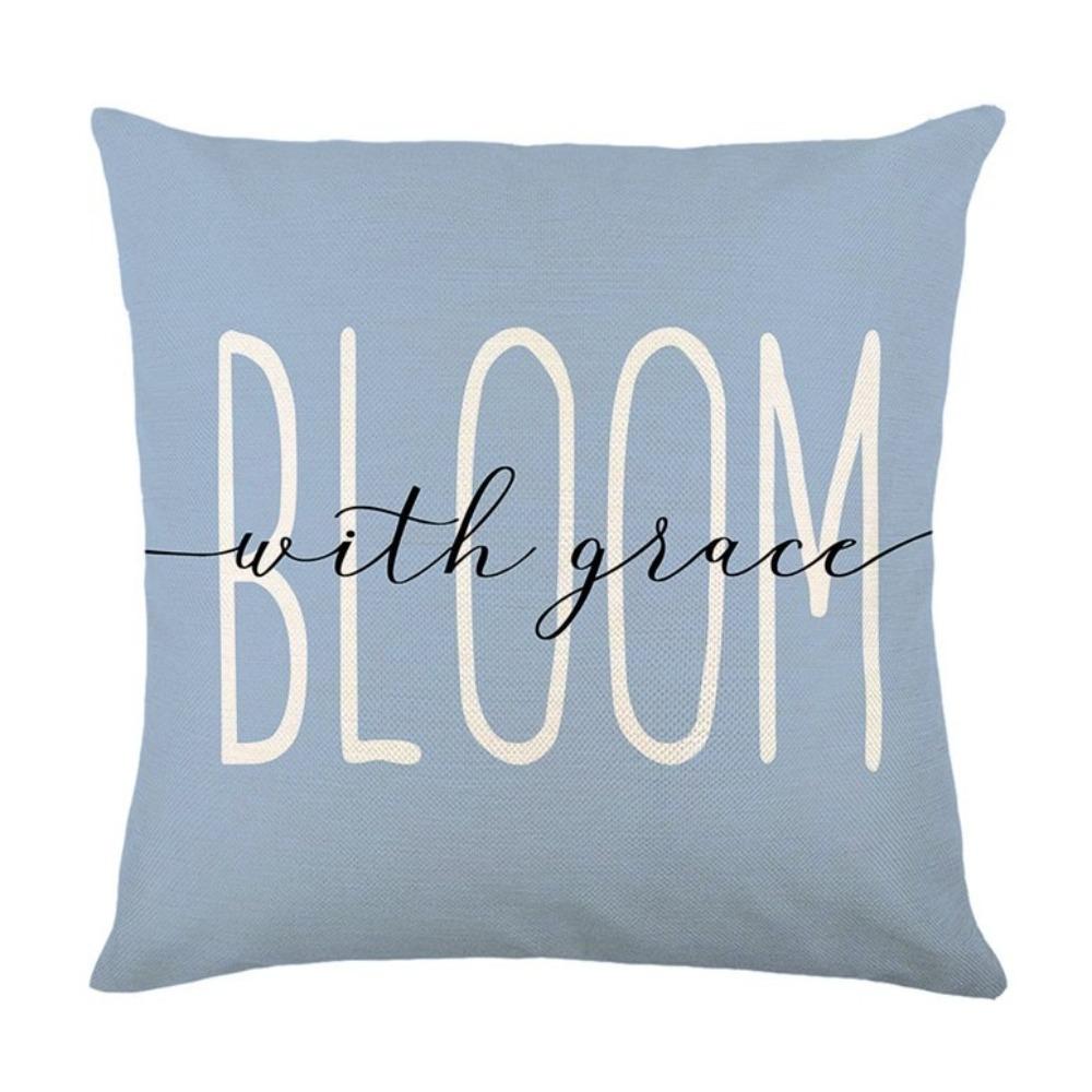 Linen Hydrangea Cushion Cover Flower Printed Cushion Case Pillowslip Throw Pillow Cover Bedroom