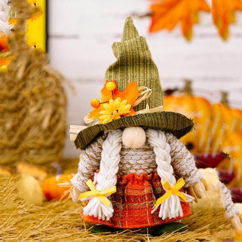 Harvest Autumn Leg Hanging Dwarf Doll Scarecrow Ornament Festival Doll 1