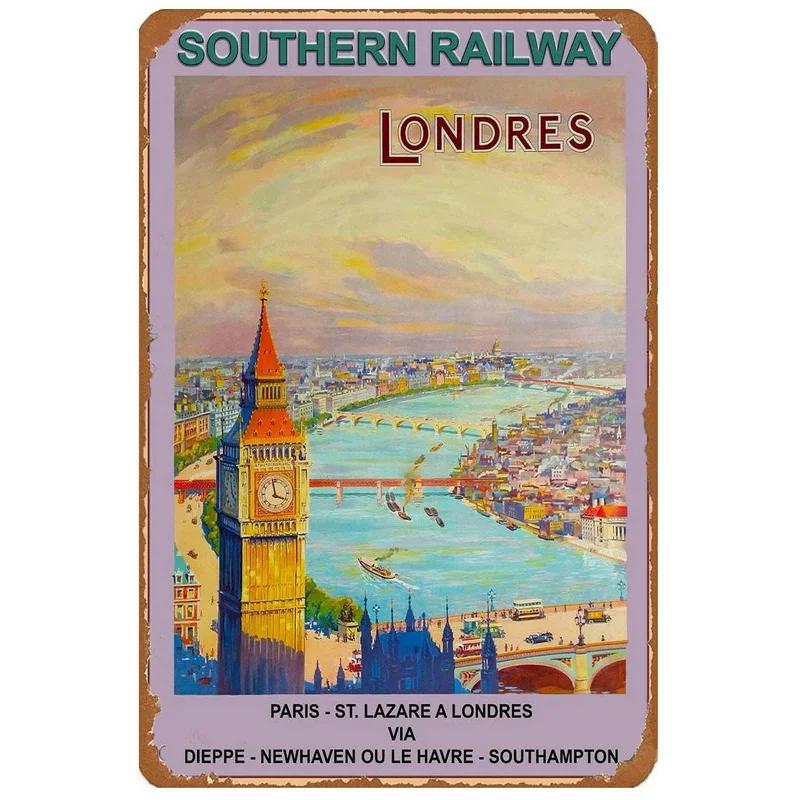 Metal Tin Signs Budapest Dublin Wall Decoration Plaque Vintage Art Poster Iron Painting for Man Cave Home Cafe Garden Club Bar