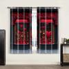 2pc,  Valentine's Day Window Treatment Curtains Romantic Confession Rose Fabric,Without Electricity Party Decorations Suitable