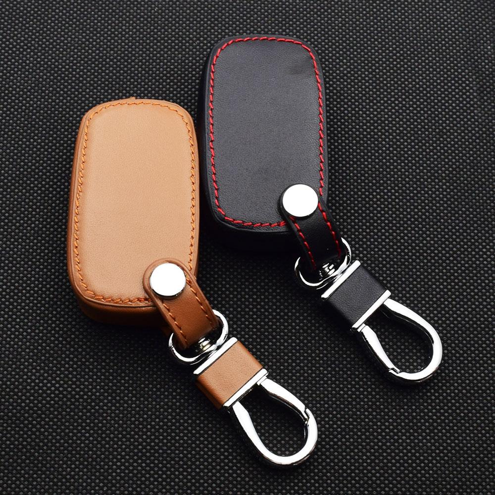 Leather Car Key Case 3 Buttons Keychain Folding Remote Control Fobs Protector Cover For Fiat Panda Fiorino 500 Qubo Doblo Punto
