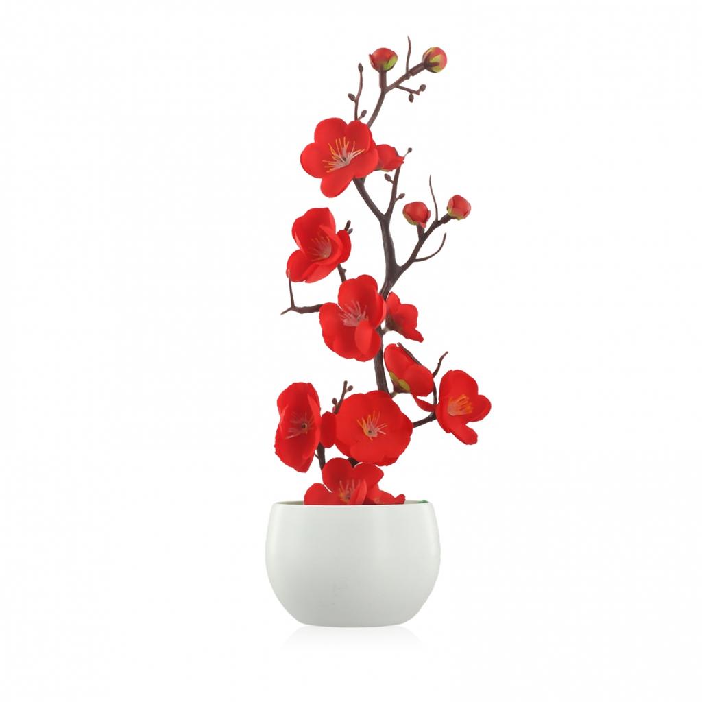 Artificial Potted Flower Plastic Plum Table Decorative