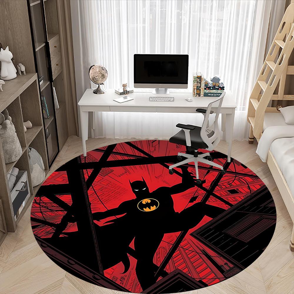 1pc Batman Gotham Office Round Area Rug, Under Office Chairs Bedroom Living Room Home Decor, Room Deco, Available In Various Sizes