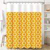 Modern White Bathroom Shower Curtain With Yellow Circular Print Pattern Ideal Decor For Bathrooms (60X72 Inches)