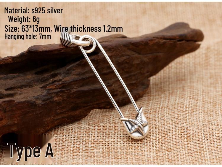 Silver S925 Star Brooch Pendant for Men & Women - Stylish & Creative Design