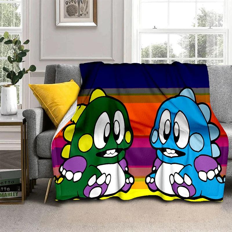 Bubble Bobble Cartoon Game Gamer 3D Blanket,Soft Throw Blanket for Home Bedroom Bed Sofa Picnic Travel Office Cover Blanket Kids