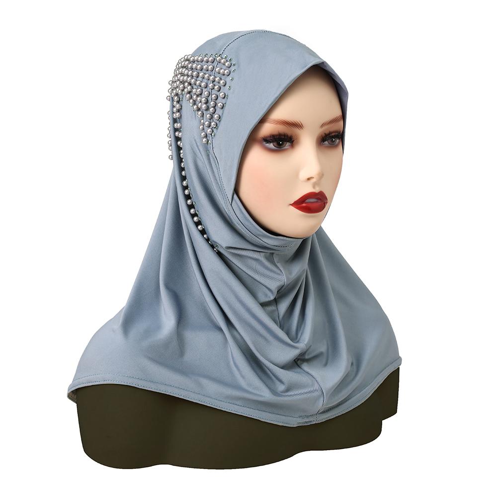 Jersey Instant Plain Hijab Underscarf Women Muslim With Bow Drills Tudung Full Cover Inner Islamic Scarf Shawls Supplier