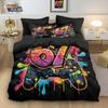 3er-Set 67 Graffiti-Stil 67 Element Spielcontroller Bedruckte Bettbezug-Set Mehrere Größen Bettwäsche Dekoration Weich Maschinenwaschbar