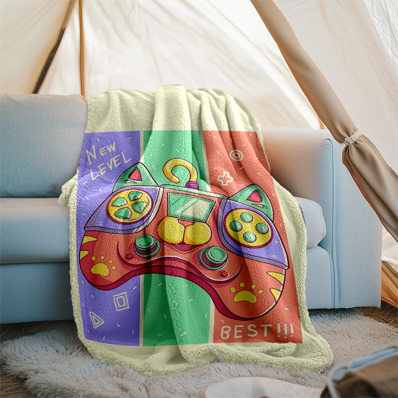 Game Controller Theme Printed Blanket - Perfect for Couch, Bed, Travel & Outdoor Use | Machine Washable, Cozy & Durable.