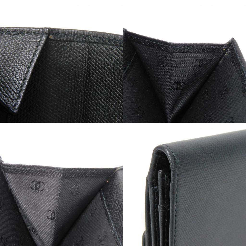 Used 10097 COCO Button Long Flap Wallet A20905 7940 Excellent Condition CC Mark Calfskin Enamel 9th Series COCO Mark