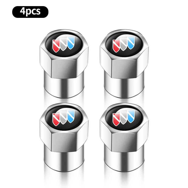 EHL2 4Pcs Car Tire Valve Caps Metal Styling Tyre Air Stems Cover For Buick Enclave Regal Lacrosse Encore Excelle Envision GL6 GL8 HRV