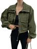 2026 European and American Autumn New Women's Clothing Solid Color Women's Short Jacket Zipper Trench Coat