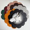 Turtle Back Leaf PVC Dining Table Placemat Insulation Waterproof Pad Table Mat Oil Pressure Flower Plate Mat Home Decoration