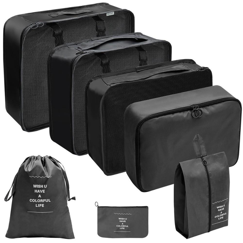 7Pcs/Set Large Capacity Travel Organizer Storage Bags Folding Clothes Shoe Tidy Pouch  Wardrobe