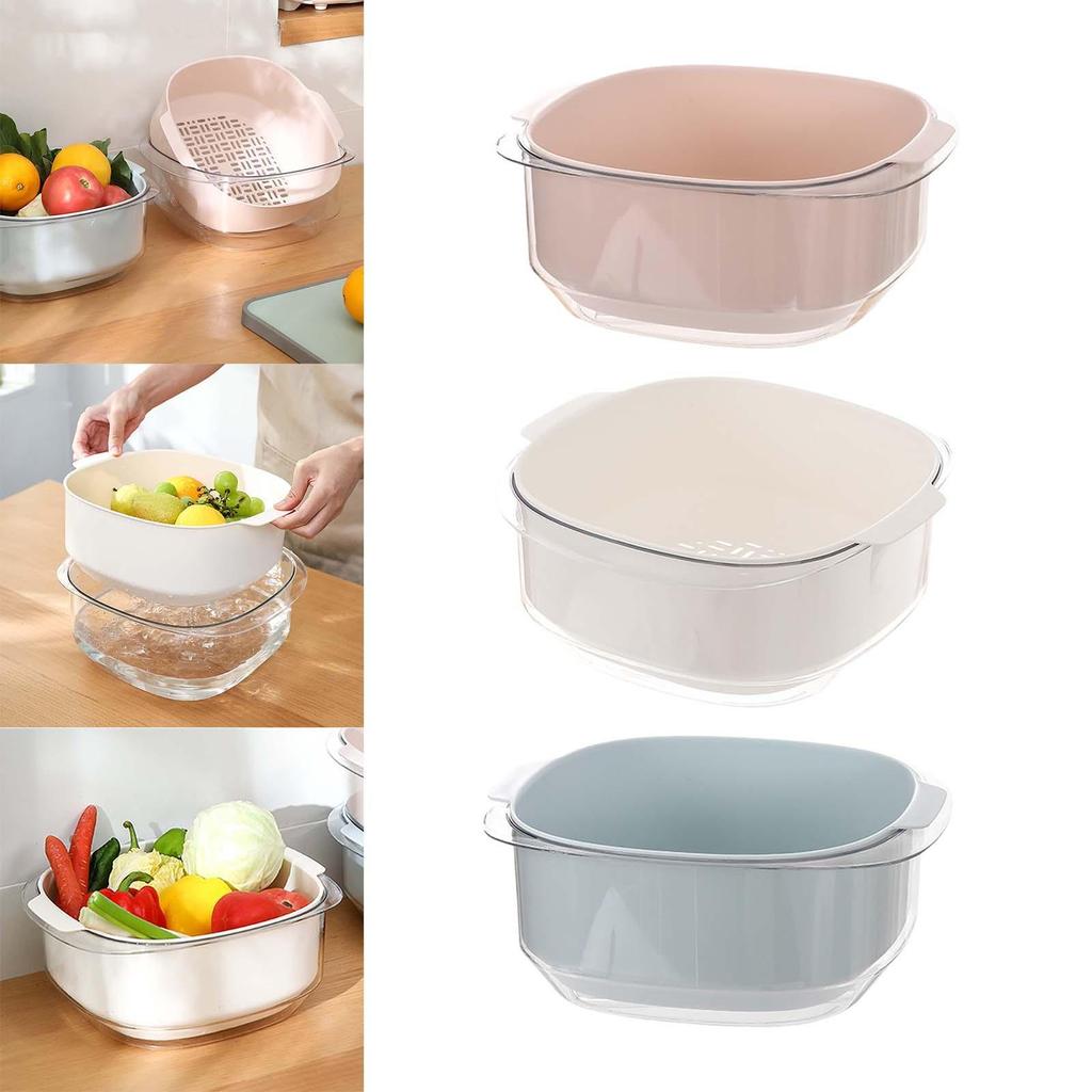 Layered Draining Basket And Bowl Set for Fresh Produce