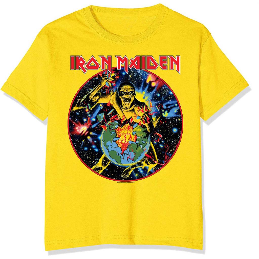 Iron Maiden Unisex Adult World Piece Tour Circle Cotton T-Shirt
