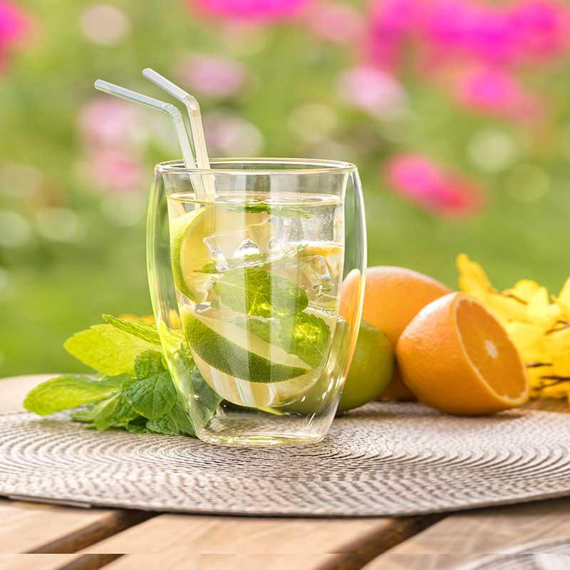 300ml DOUBLE-WALLED THERMAL GLASS FOR COFFEE AND DRINKS