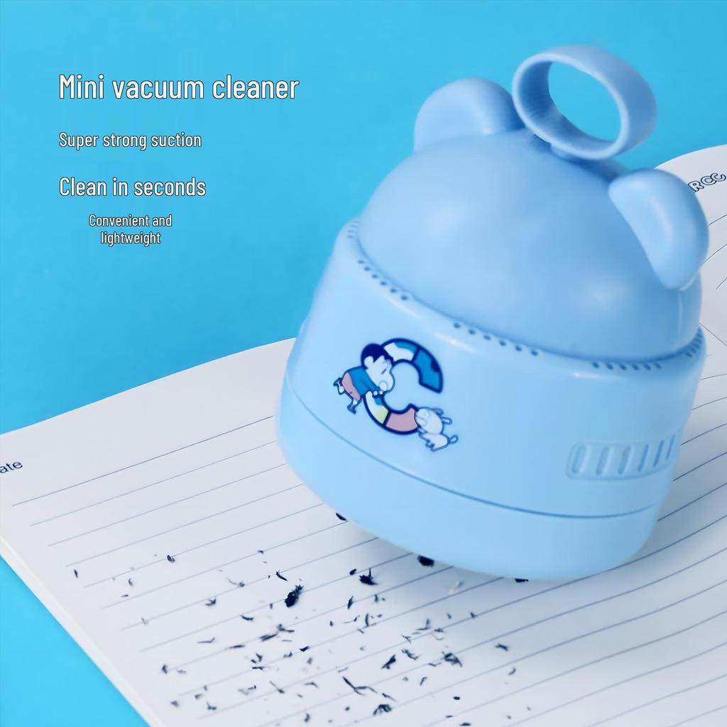 Shin-chan Cute Mini Desktop Vacuum Cleaner for Eraser Crumbs with Strong Suction