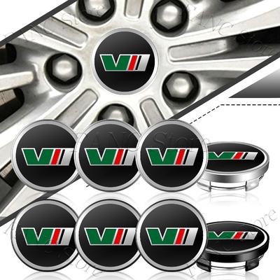 ACWUXE1 4pcs 56mm/60mm V VRS Logo Car Wheel Hub Center Cap Badge Covers Sticker For Octavia 2 3 A7 Superb Rapid Kodiaq Karoq Fabia