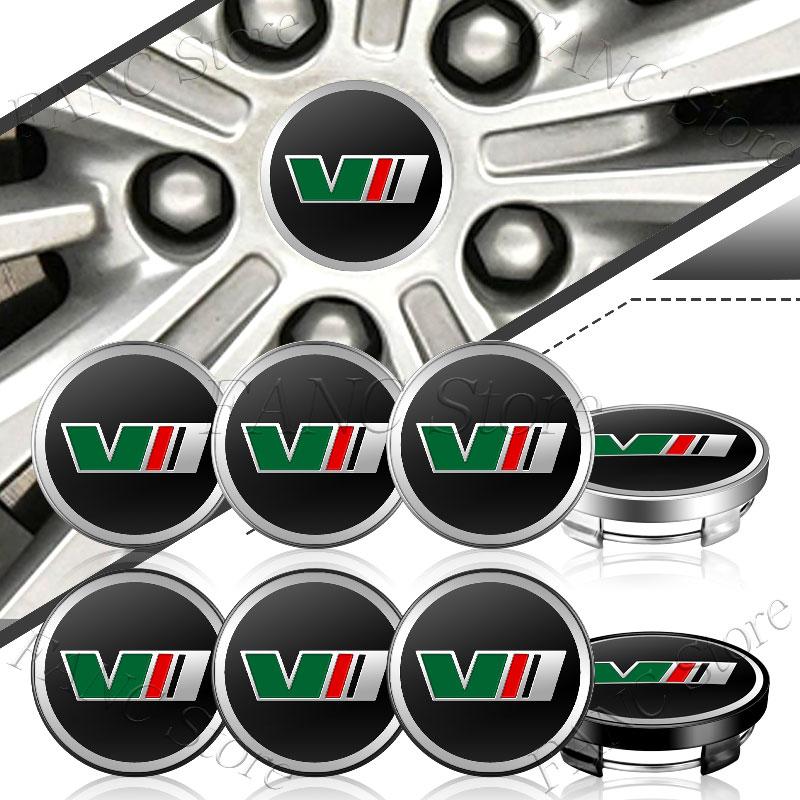 DAYB7 4pcs 56mm/60mm V VRS Logo Car Wheel Hub Center Cap Badge Covers Sticker For Skoda Octavia 2 3 A7 Superb Rapid Kodiaq Karoq Fabia