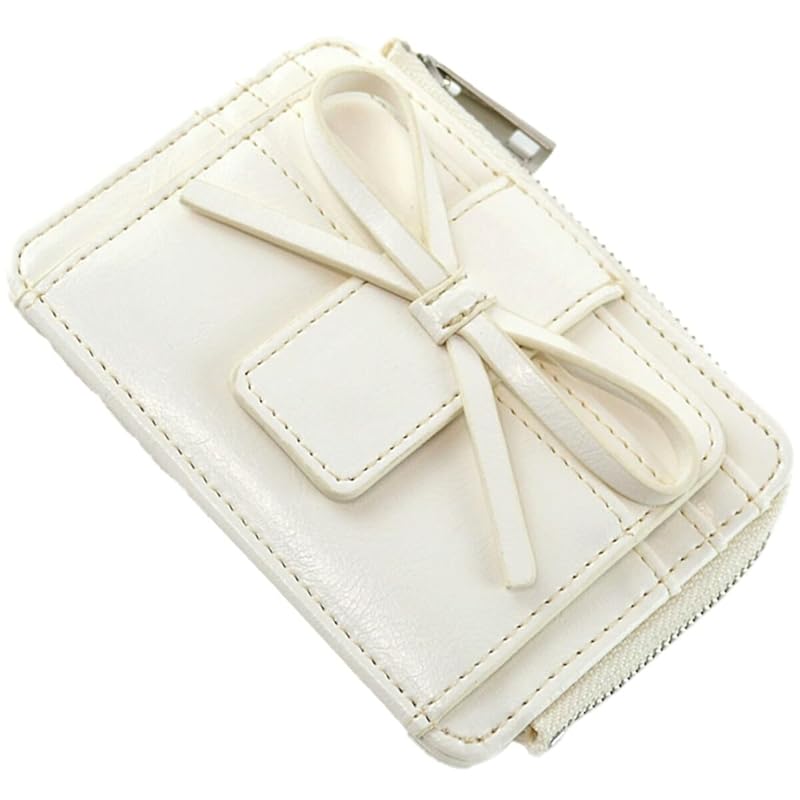 

[Alto Rose] ivory fragment case With coin purse ladies card holder mini wallet thin wallet bill bifold wallet compact wallet synthetic leather