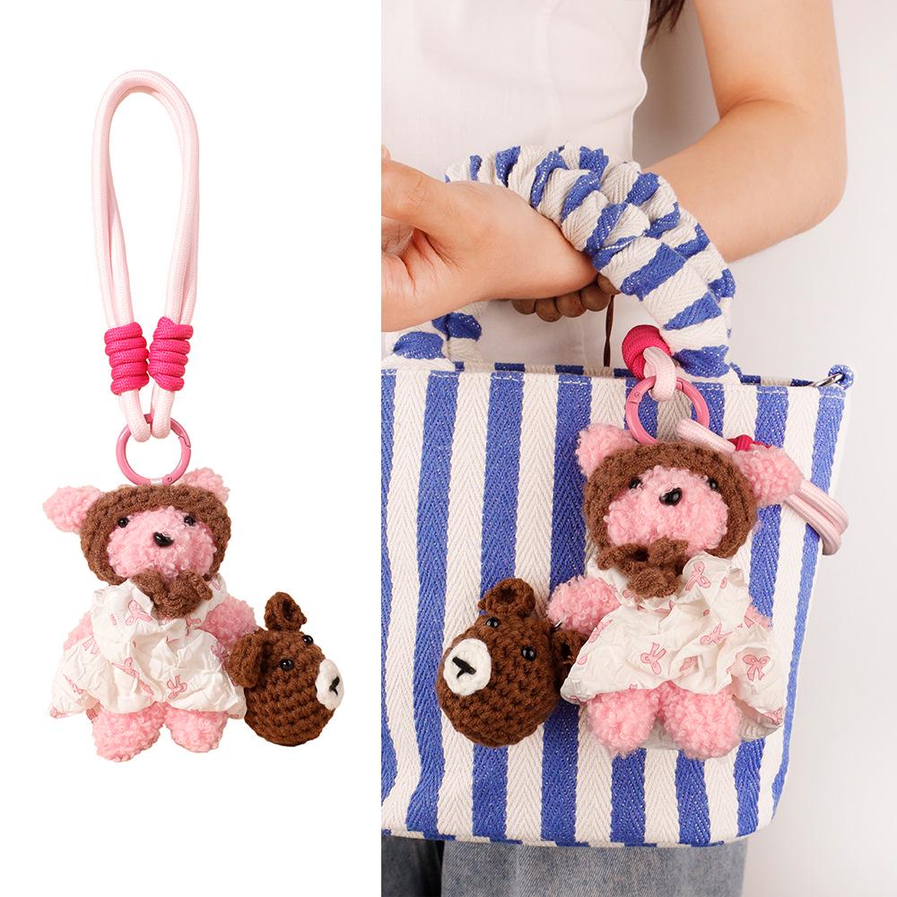 Adorable Puppy Plush Pendant Keychain - Cute Bag Charm for Couples