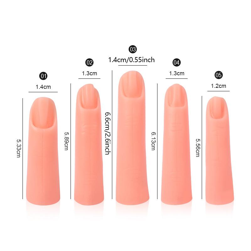 5 bucăți/set Nail Art Practică mâna deget fals unghii din silicon cu magnet care pot fi introduse farfurie pentru unghii instrumente de manichiură afișare