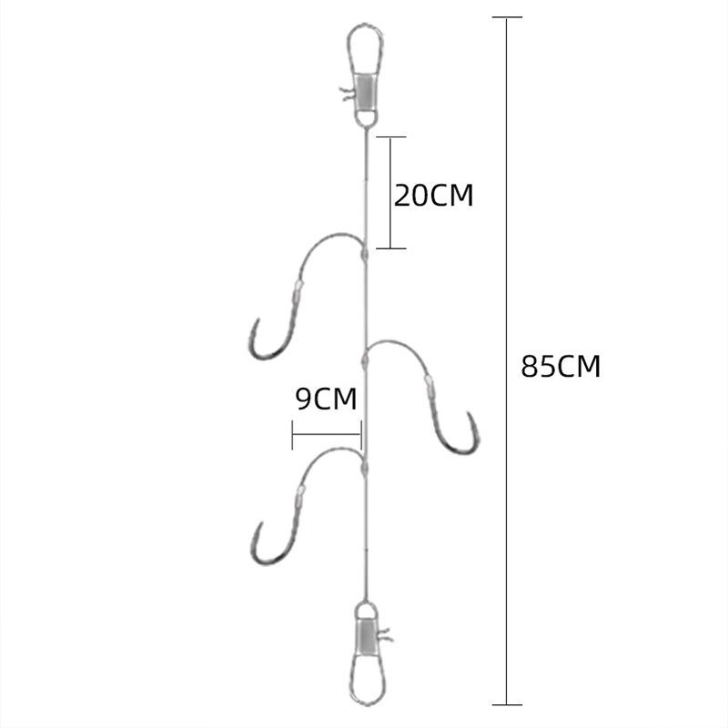Montage Carpe Barbelé à Manchon Rouge à Trois Hameçons - Conception Anti-Emmêlement