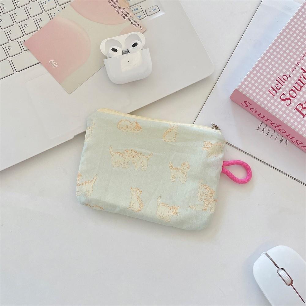 New Fresh Print Coin Purse Portable Canvas Lipstick Storage Bags Mini Students Earphone Bag