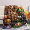 Coperta in Flanella con Stampa di Uova di Pasqua, Alta Qualità, Confortevole per Tutte le Stagioni, Decorazione per la Casa, Calore e Comfort, Perfetta per Regali di Natale