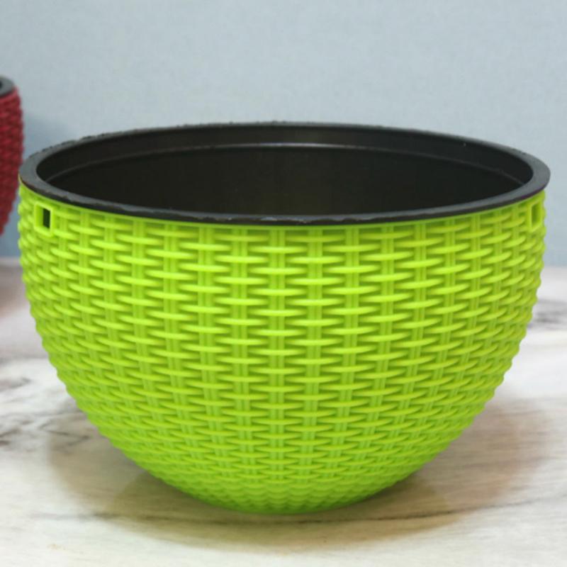 CANXING Hängekorb Imiatino Vine Blumentopf Runder Gartenpflanzer aus Kunstharz mit dreieckiger Kette