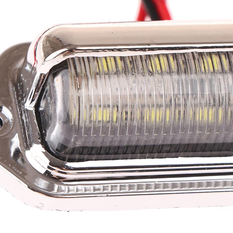 2Pcs 6Led Truck License Plate Light Car Truck Bus Trailer Tail Lamp Side Bulb 12-24V Motorcycle Signal Light Car Accessories